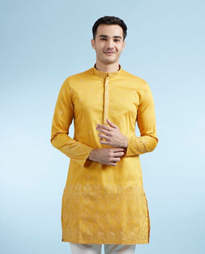 Diwas Men Mustard Celebration Kurta