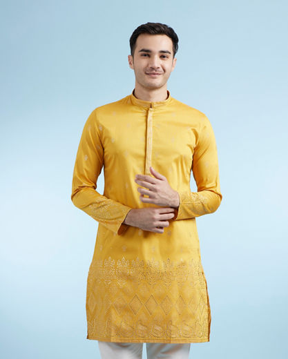 Diwas Men Mustard Celebration Kurta