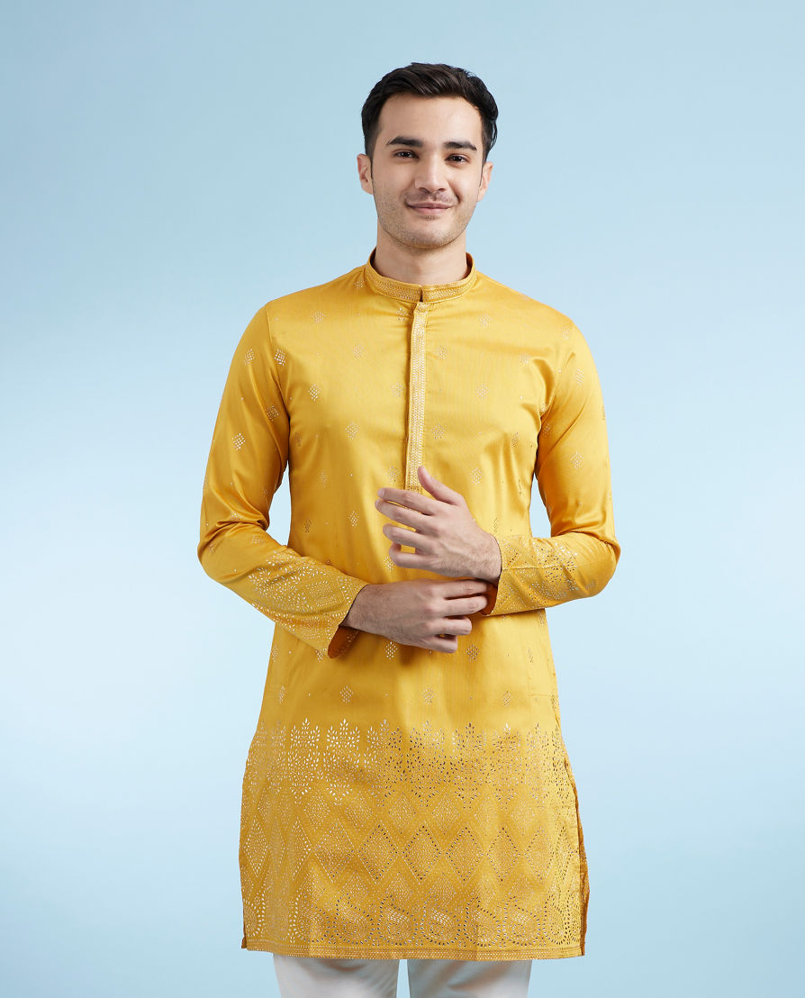 Diwas Men Mustard Celebration Kurta