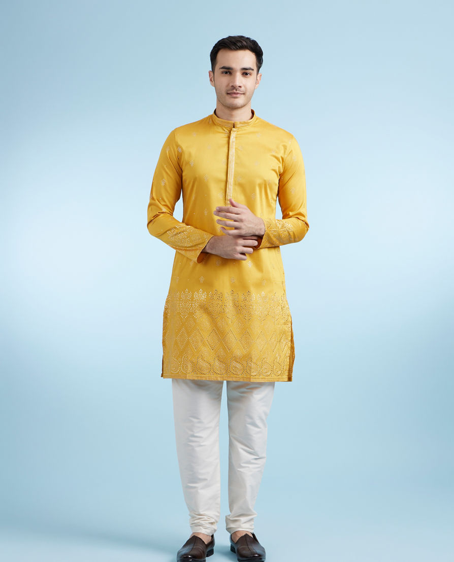 Diwas Men Mustard Celebration Kurta