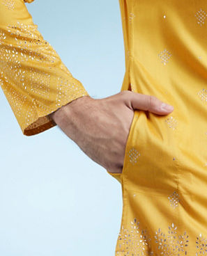Diwas Men Mustard Celebration Kurta