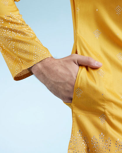 Diwas Men Mustard Celebration Kurta