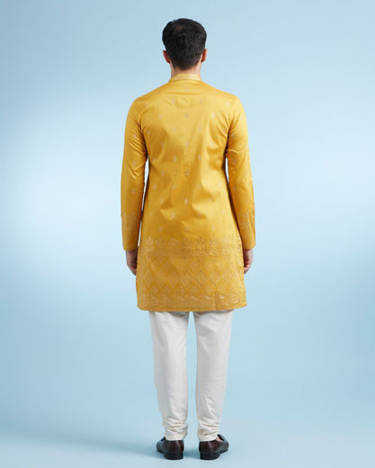 Diwas Men Mustard Celebration Kurta
