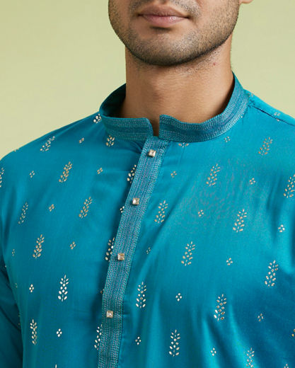 Diwas Men Teal Green Enchanting Kurta