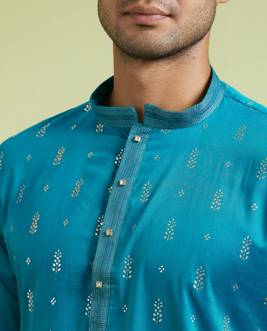 Diwas Men Teal Green Enchanting Kurta