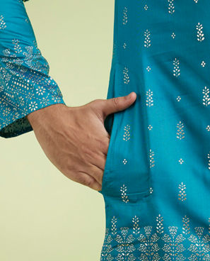 Diwas Men Teal Green Enchanting Kurta