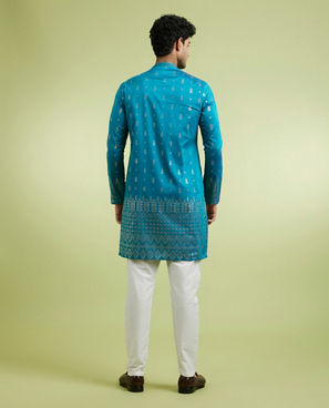 Diwas Men Teal Green Enchanting Kurta