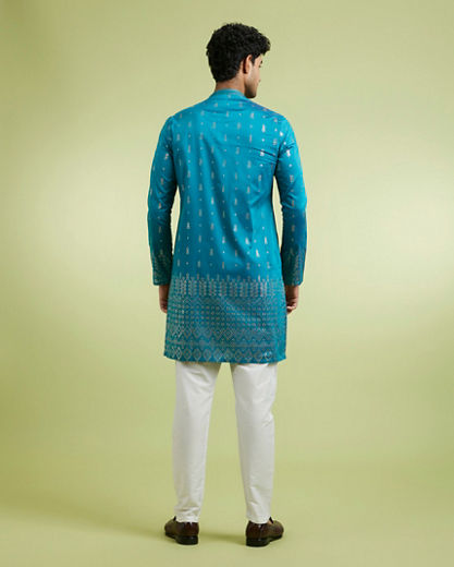 Diwas Men Teal Green Enchanting Kurta