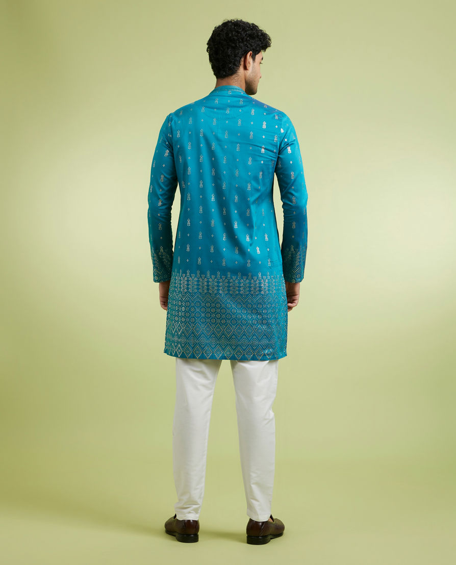 Diwas Men Teal Green Enchanting Kurta
