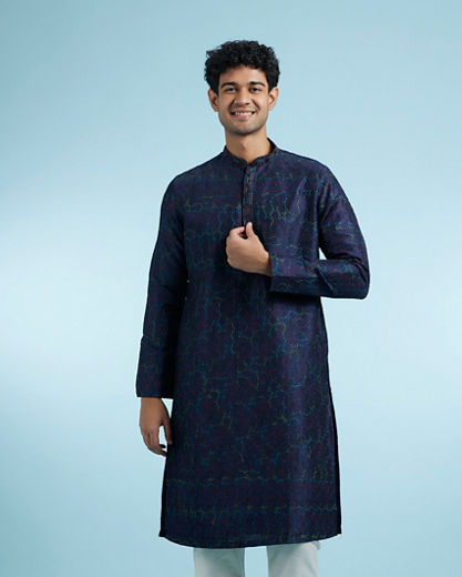 Diwas Men Blue Majesty Kurta