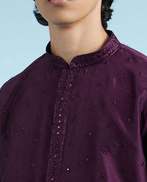 Diwas Men Purple Celebration Kurta