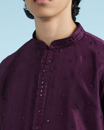 Diwas Men Purple Celebration Kurta