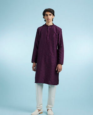 Diwas Men Purple Celebration Kurta