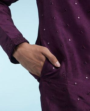 Diwas Men Purple Celebration Kurta