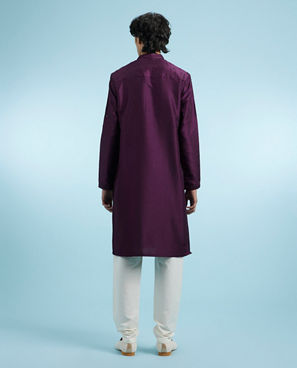 Diwas Men Purple Celebration Kurta