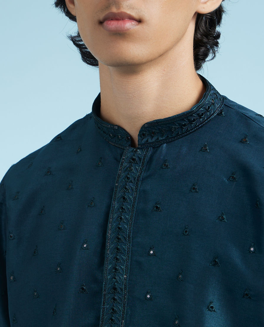 Diwas Men Teal Blue Elegance Kurta