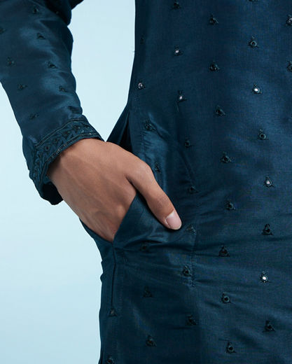 Diwas Men Teal Blue Elegance Kurta