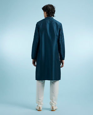 Diwas Men Teal Blue Elegance Kurta