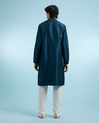 Diwas Men Teal Blue Elegance Kurta