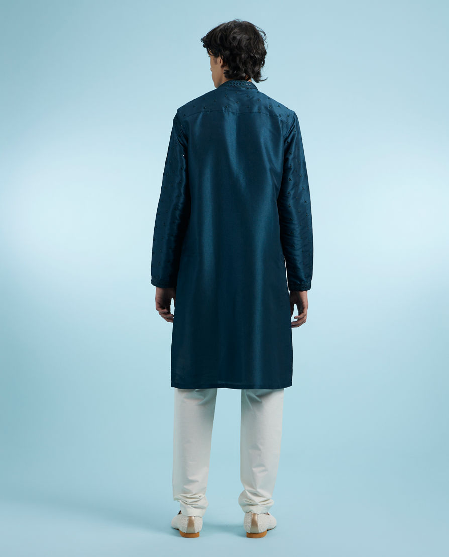 Diwas Men Teal Blue Elegance Kurta