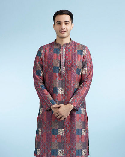 Diwas Men Majestic Maroon Kurta