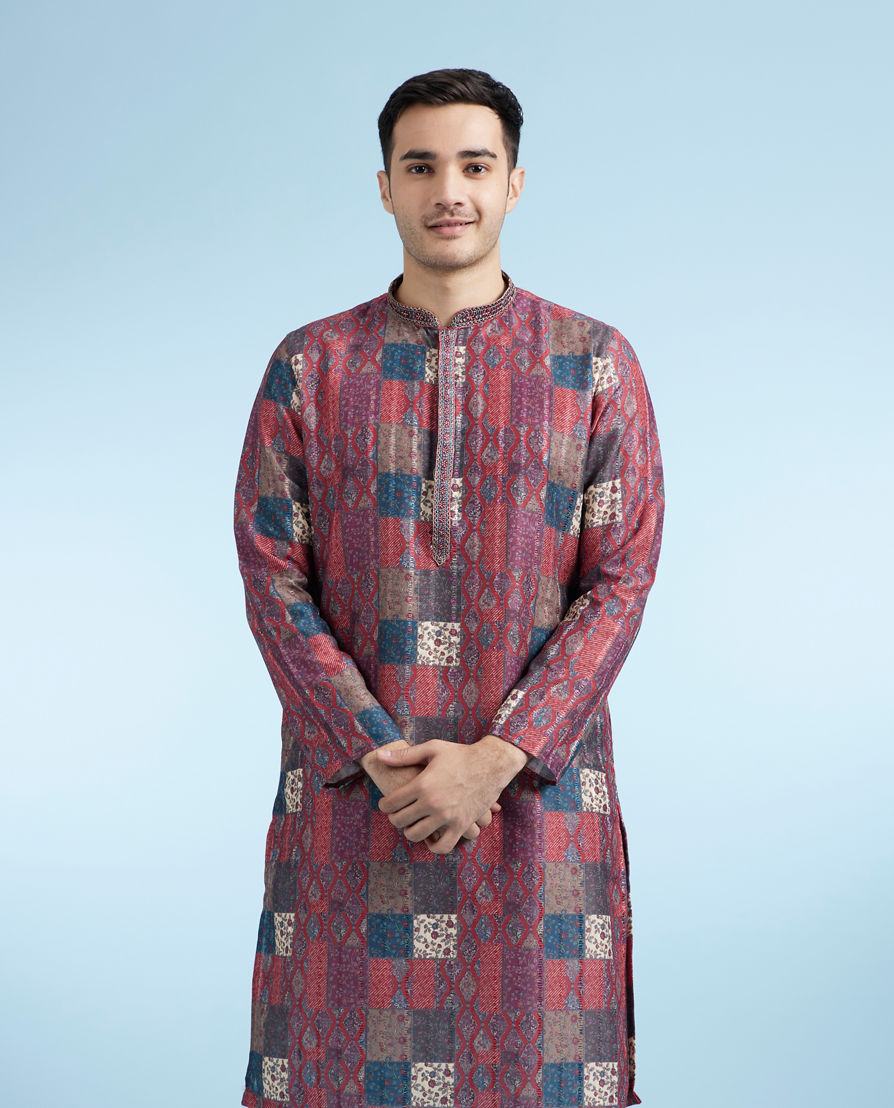 Diwas Men Majestic Maroon Kurta