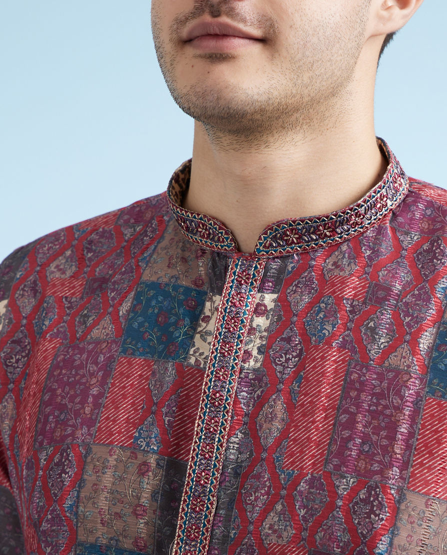 Diwas Men Majestic Maroon Kurta