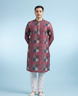 Diwas Men Majestic Maroon Kurta