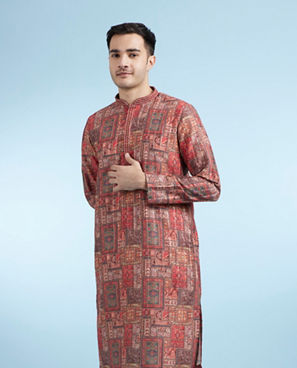 Diwas Men Rust Radiance Kurta
