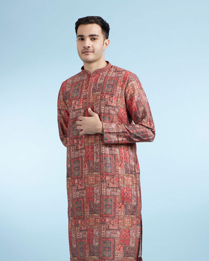 Diwas Men Rust Radiance Kurta