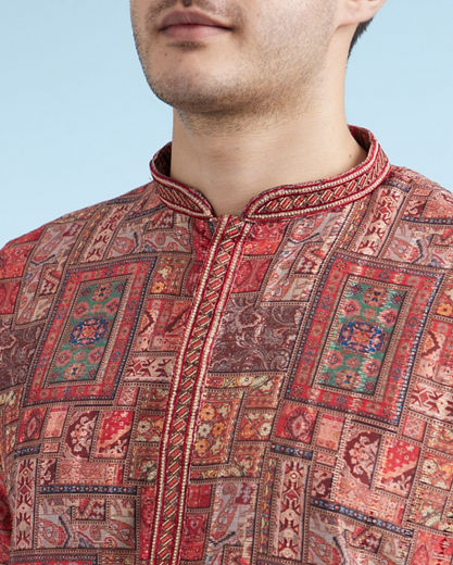 Diwas Men Rust Radiance Kurta