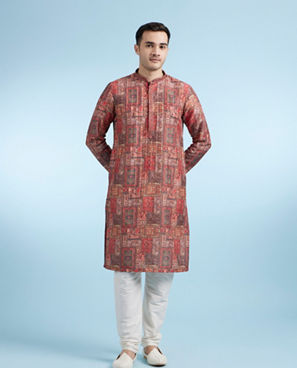 Diwas Men Rust Radiance Kurta
