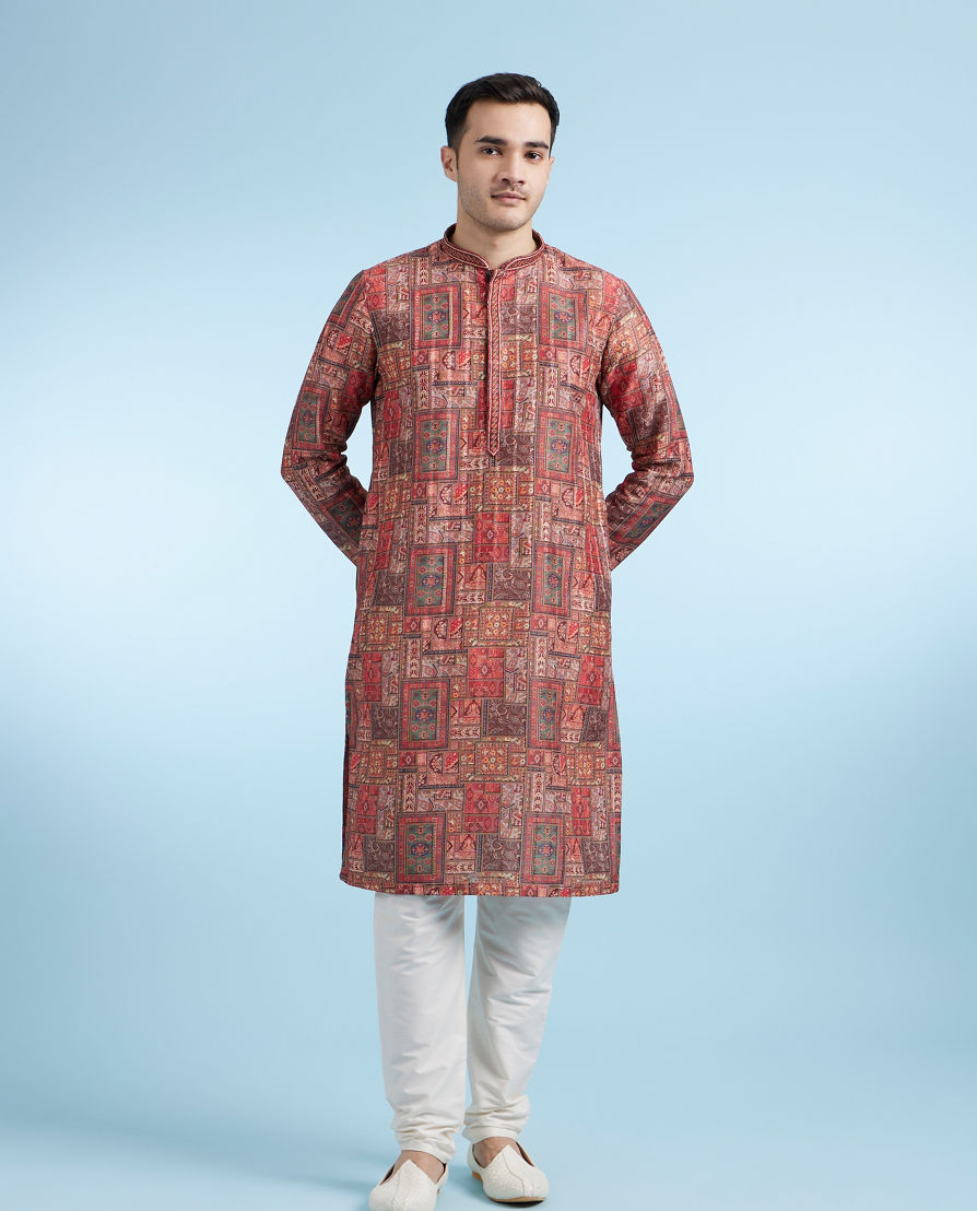 Diwas Men Rust Radiance Kurta