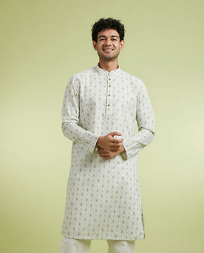 Diwas Men Emerald Charm Blended Cotton Kurta