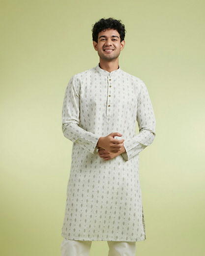 Diwas Men Emerald Charm Blended Cotton Kurta