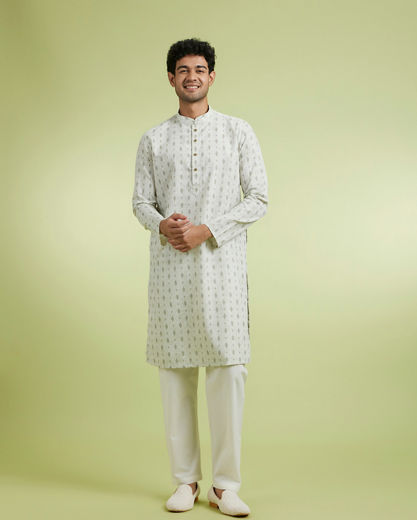Diwas Men Emerald Charm Blended Cotton Kurta
