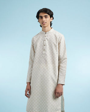 Diwas Men Beige Blended Cotton Kurta