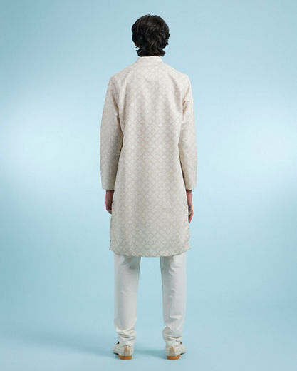 Diwas Men Beige Blended Cotton Kurta