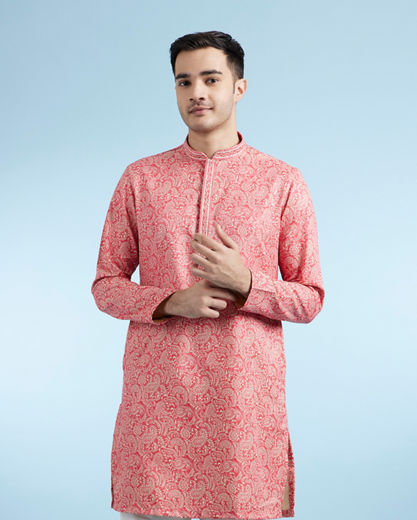 Diwas Men Rani Pink Festival Kurta