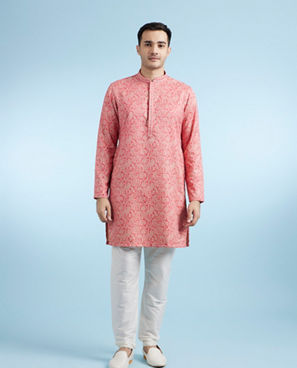 Diwas Men Rani Pink Festival Kurta