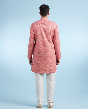 Diwas Men Rani Pink Festival Kurta