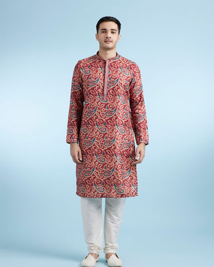 Diwas Men Maroon Elegance Kurta