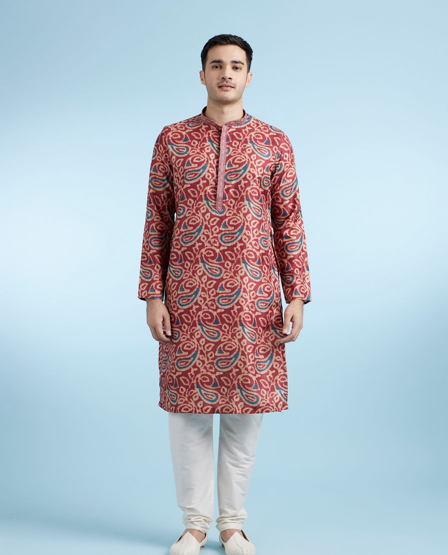 Diwas Men Maroon Elegance Kurta