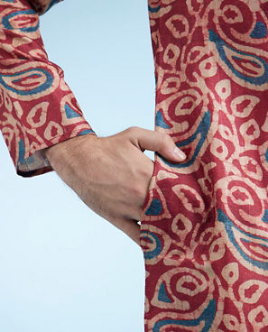 Diwas Men Maroon Elegance Kurta