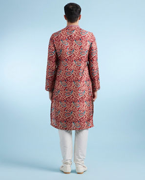 Diwas Men Maroon Elegance Kurta