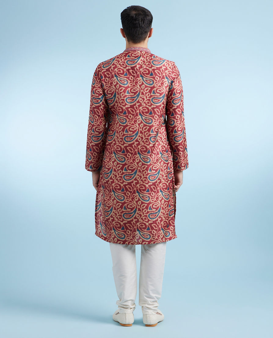 Diwas Men Maroon Elegance Kurta