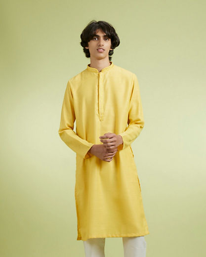 Diwas Men Yellow Enchantment Kurta