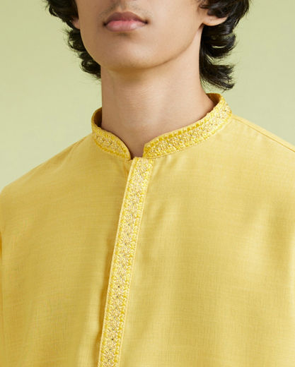 Diwas Men Yellow Enchantment Kurta