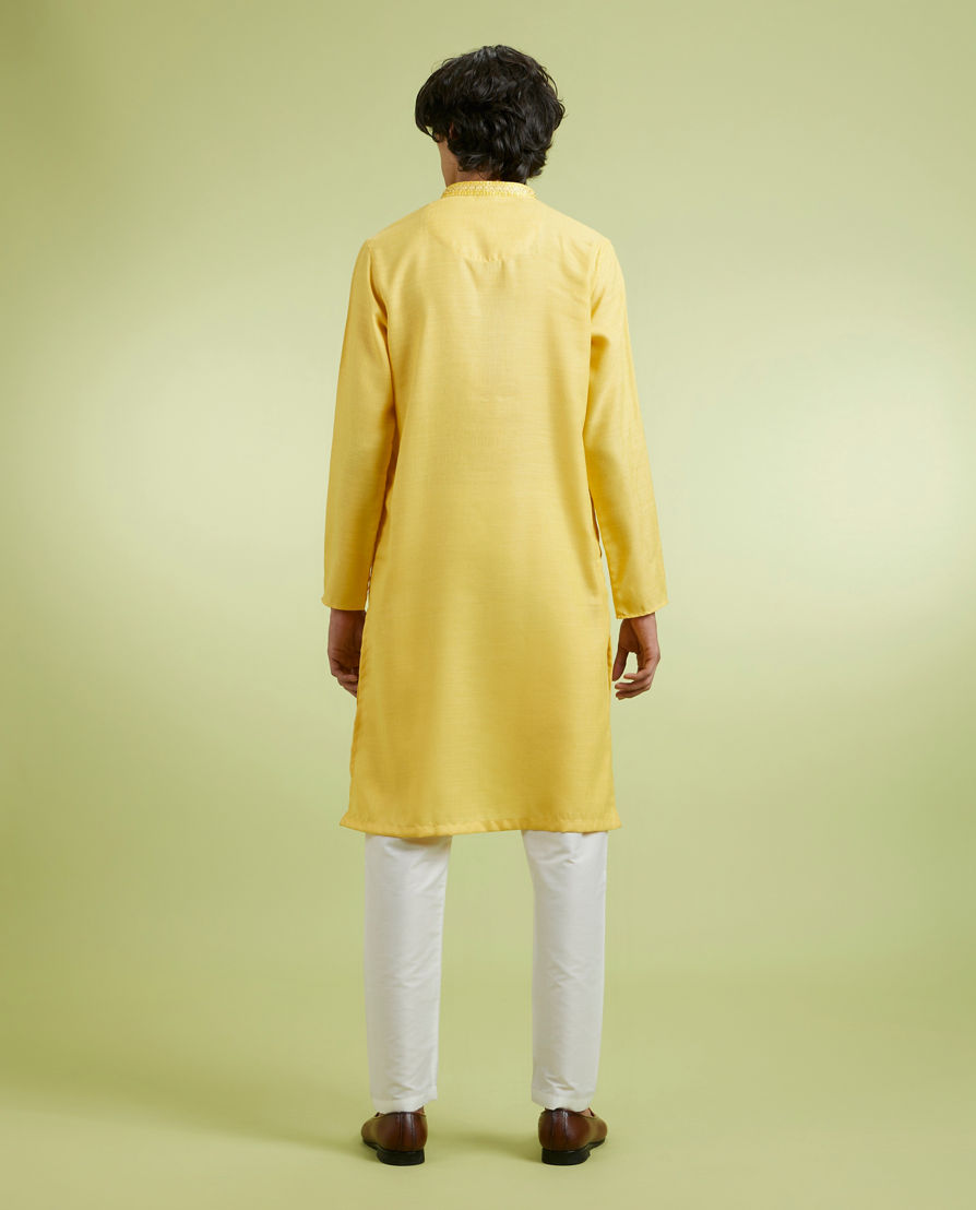 Diwas Men Yellow Enchantment Kurta