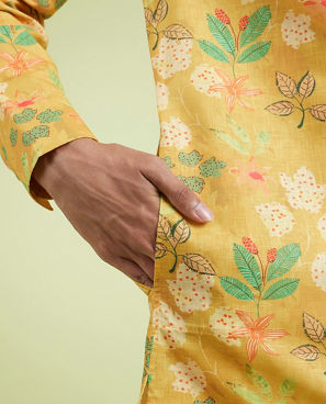 Diwas Men Sun Kissed Yellow Elegance Kurta